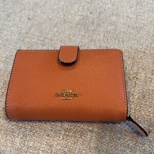 Coach Orange Leather Compact Wallet
